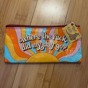 Blue Q zippered pouch new with tag